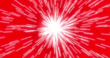 Uzayda soyut enerji tüneli olan neon lambaları. Sanal gerçeklik 3D tasarım. Döngülü animasyon 4k.