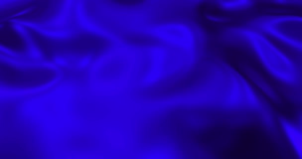 Modrá kovová vlna tekuté pozadí. Glamour saténová lávová textura 3D vykreslování smyčka 4k. — Stock video