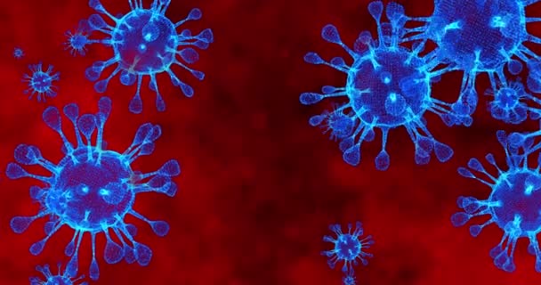 コロナウイルス細胞COVID-19感染症。病気の迅速な伝達。コロナウイルスの高濃度.3Dレンダリングループ4k — ストック動画