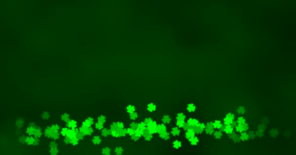Patrick Day sfondo con motivo a foglie di trifoglio. Per una festa festiva al pub. rendering 3d, loop 4k — Video Stock