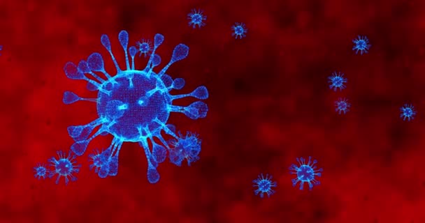 Coronavirus hücreleri COVID-19 bulaşıcı hastalıklar. Hastalığın hızlı yayılması. Yüksek konsantrasyonda koronavirüs. 3B görüntüleme döngüsü 4k — Stok video