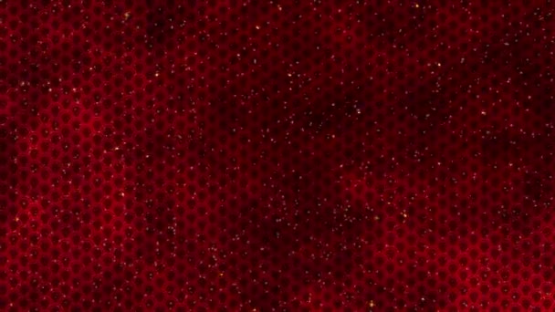 Fondo rojo chino de año nuevo con estrellas doradas brillantes y patrón de dragón. Representación 3D animación loopable 4k. Feliz año nuevo mágico animación . — Vídeo de stock