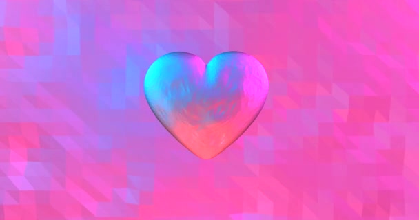 Fond néon avec coeur ultraviolet lumineux. Pour l'événement Saint-Valentin, rendu .3D animation en boucle 4k — Video