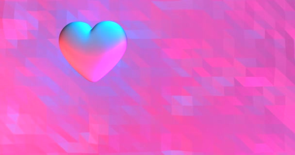 Neon Hintergrund mit leuchtenden ultravioletten Herzen. Für Valentinstag Veranstaltung, .3D Rendering loopable Animation 4k — Stockvideo