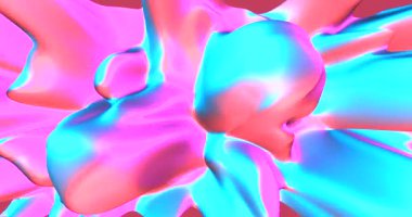 Flüoresan sıvı renklerde neon arka plan. Ultraviyole soyut mavi, mor, pembe renk. döngülü animasyon 4k