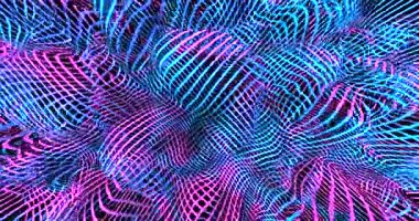 Flüoresan sıvı renklerde neon arka plan. Ultraviyole soyut mavi, mor, pembe renk. döngülü animasyon 4k