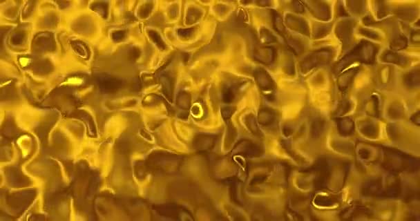 Sfondo liquido onda d'oro. Glamour satin lava texture loop di rendering 3D 4k . — Video Stock