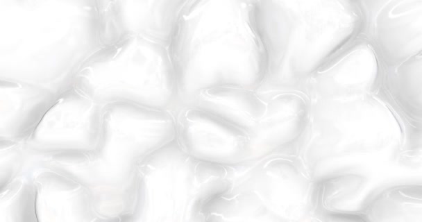 Liquid abstrato fundo branco. Suave textura brilhante 3D renderização. loop 4k . — Vídeo de Stock