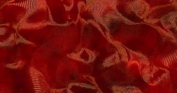 Red sparkly silk background. Glamour satin texture 3D rendering loop 4k. — Stock Video