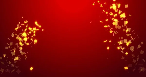 金发碧眼 头戴阿尔法面具 新年红背景 弹出爆炸 3D动画 — 图库照片