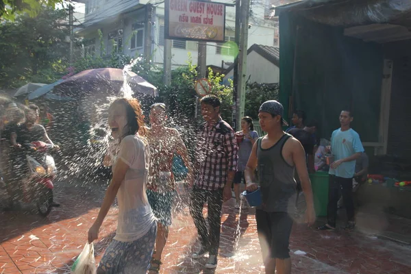 Lucha Contra Agua Festival Songkran Año Nuevo Tailandés Abril 2011 —  Fotos de Stock