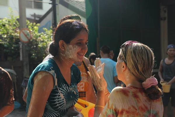 Bangkok Tailandia Abril Lucha Contra Agua Festival Songkran Año Nuevo —  Fotos de Stock