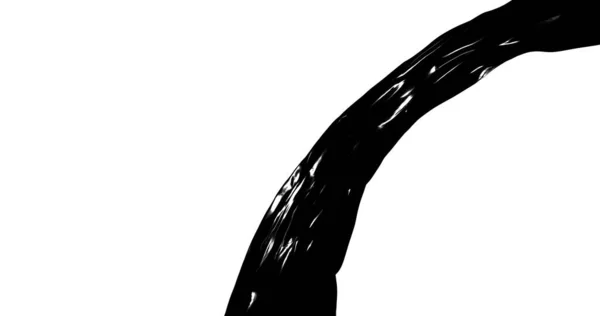 Flujo Negro Abstracto Aceite Fluido Textura Movimiento Gráfico Renderizado —  Fotos de Stock