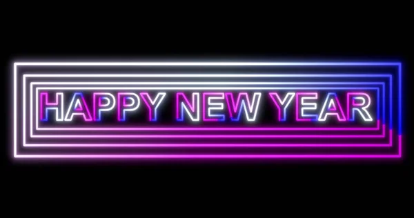 Happy New Year 2020 Neon Sign Background Fluorescent Ultraviolet Lights — Stock Photo, Image