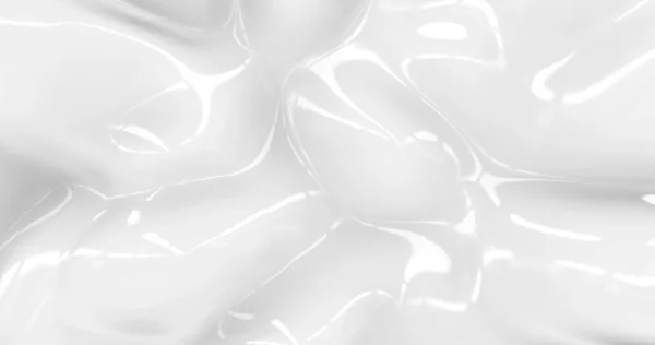 Liquid Abstract White Background Smooth Glossy Texture Rendering Glamour Silk — Stock Photo, Image