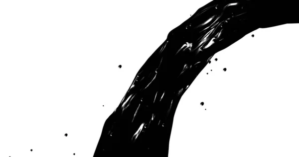 Абстрактный Черный Поток Графика Движения Жидкой Текстуры Масла Рендеринг — стоковое фото