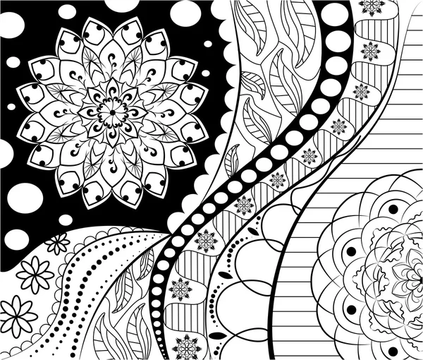 Desenhos para colorir para adultos e crianças mais velhas. pintura, flor  mandala. Islâmico, árabe, indiano. Preto e branco. Padrão vintage ornamento  decorativo artesanal. Elemento de design vetorial real imagem vetorial de  nastusha2407.mail.ru©