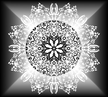 Tişörtler için kaide, vektör. el boyalı mandala etnik çiçek desen. Soyut çiçek mandala. Tasarım için dekoratif unsurlar