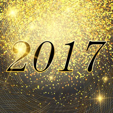 Vektör yeni yıl ve Noel 2017 parlak neon parlayan ışıklar arka plan ile kar taneleri. Kartpostal, el ilanı, afiş