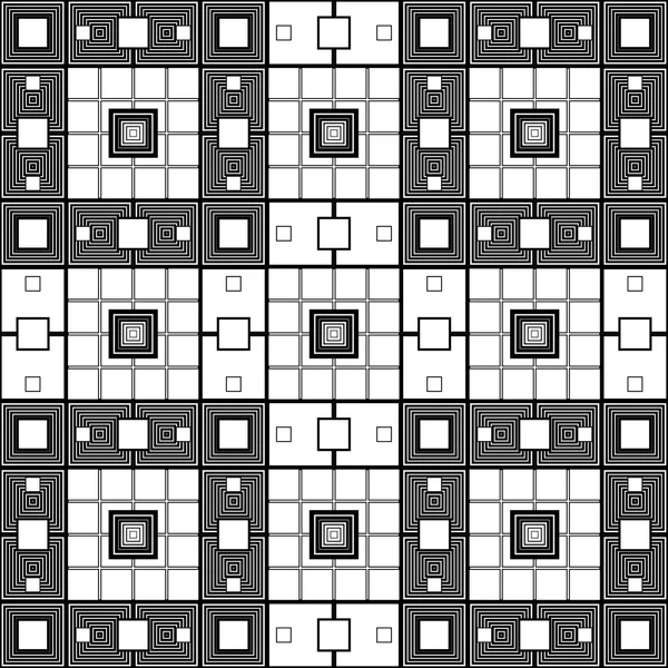 Motif abstrait moderne vectoriel noir et blanc d'un fond carré abstrait, carreaux de texture rétro noir et blanc pour le site Web — Image vectorielle