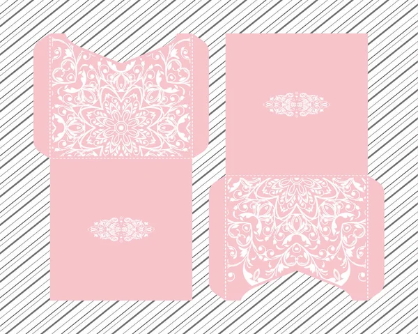 Blockprint Wide Lace Ribbon Set White Design Elements Isolated On Pink  Background Seamless Pattern Suitable For Laser Cutting Paper Or Wood To  Create Wedding Invitation And Card Stock Illustration - Download Image