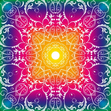 Mandala sorunsuz çiçek desenli çiçek ve yaprakları ile. Boyama, beyaz ve siyah. Seamless modeli. Dantel mandala doodle. Vektör çizim.