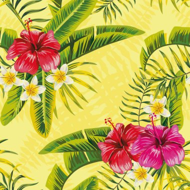 Hibiscus tropic plumeria desen bırakır