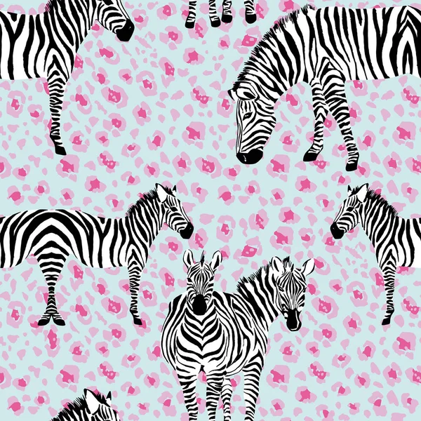 Zebra specchio stile leopardo sfondo modello senza soluzione di continuità — Vettoriale Stock