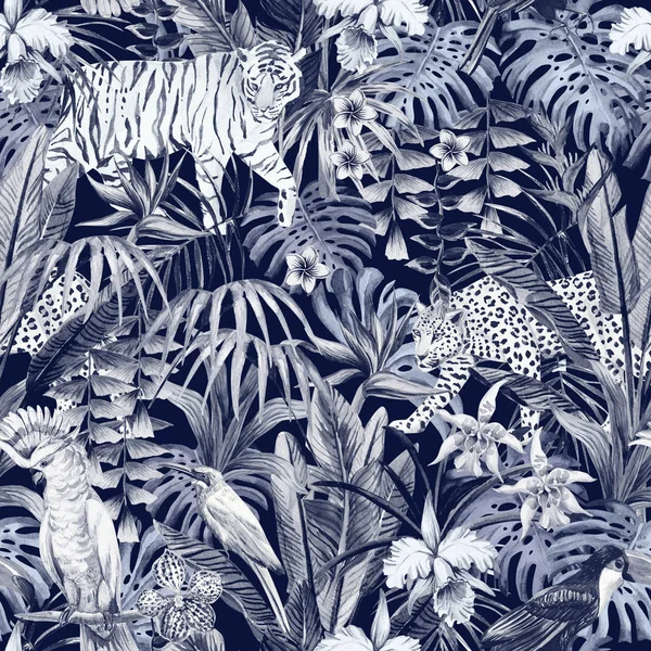 동물 패턴 블루 어두운 — 스톡 사진