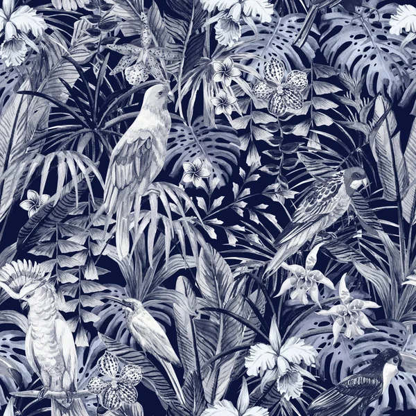 Birds pattern blue dark — Stock Photo, Image