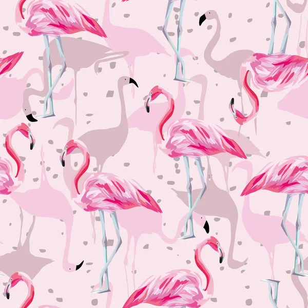 Nahtlose rosa Flamingo-Muster Hintergrund — Stockvektor