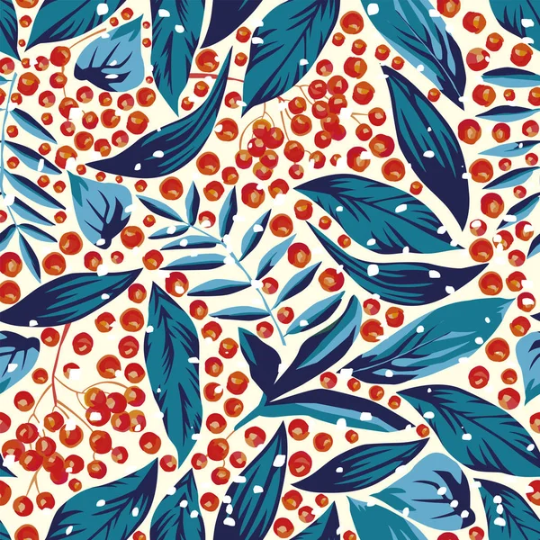 Kar rowan ve yaprakları sorunsuz