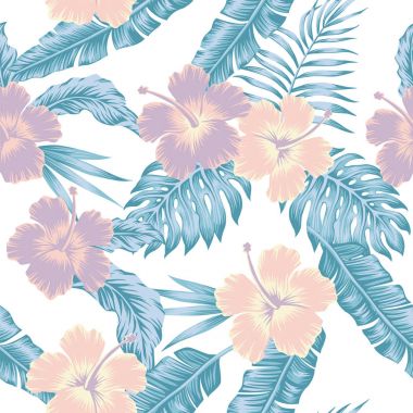 Çiçekler hibiscus soyut soğuk renk tropikal sorunsuz bırakır