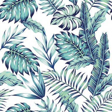 Mavi orman beyaz arka plan