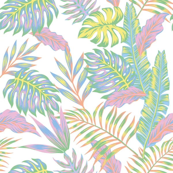 Pastel selva fondo blanco — Vector de stock