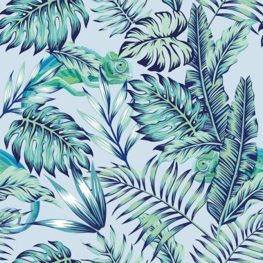 Bukalemun mavi orman açık renkli