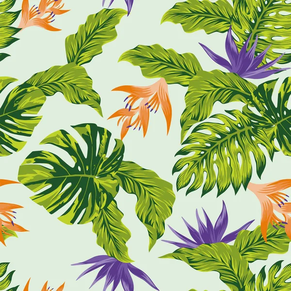 Selva color brillante patrón sin costura — Vector de stock