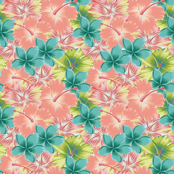 Plumeria hibiscus soyut renk sorunsuz arka plan