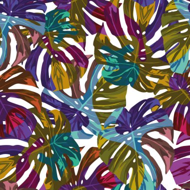 Soyut renkli canavar yaprakları pürüzsüz.