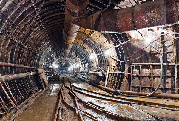 Subway tunnel in construction