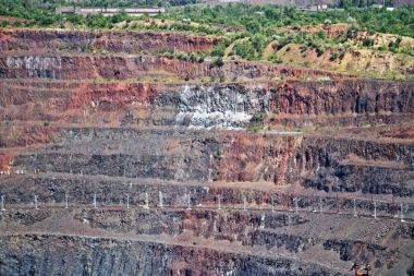 Benim demir cevheri açık döküm. Krivoy Rog, Ukrayna