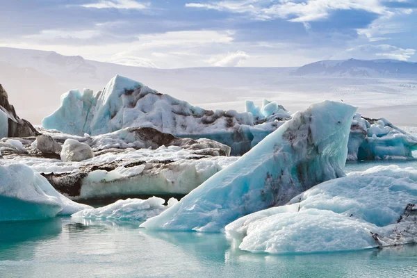 Jokulsarlon 冰河泻湖，冰岛的冰山 — 图库照片