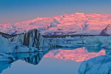 Sunrise Jokulsarlon buzul lagün, İzlanda