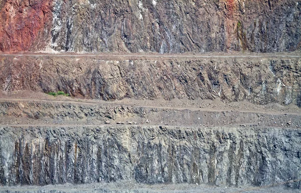 Geological layers of the earth. Iron ore opencast mine. Krivoy Rog, Ukraine