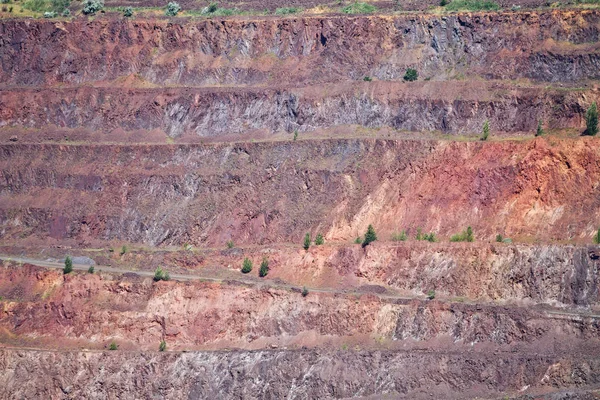 Geological layers of the earth. Iron ore opencast mine. Krivoy Rog, Ukraine