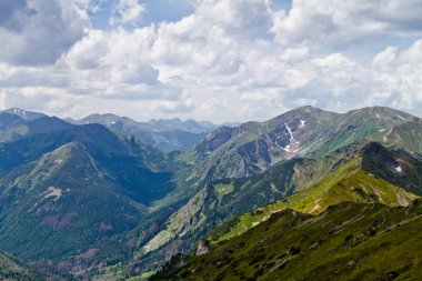 Dağ manzarası, Tatra Ulusal Parkı, Polonya. Yüksek Tatras, Karpat Dağları