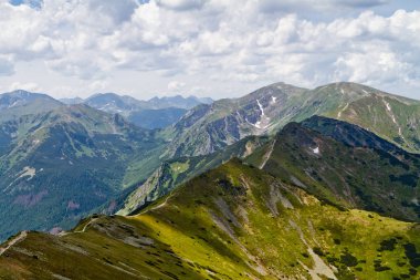 Dağ manzarası, Tatra Ulusal Parkı, Polonya. Yüksek Tatras, Karpat Dağları