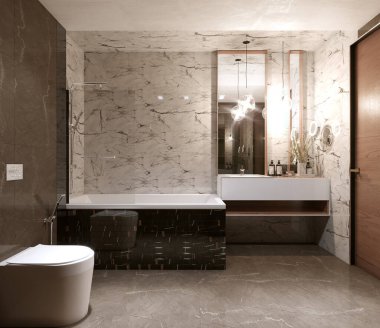 Wc modern karanlık ışık tasarımı 