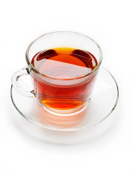 Isolado xícara transparente de chá — Fotografia de Stock