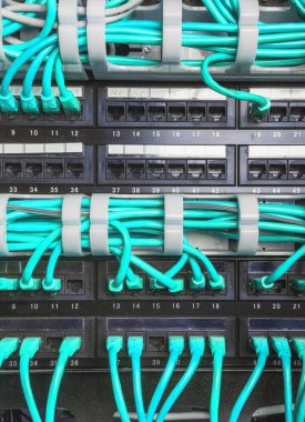 Mavi yama kablosu Internet kablolar ışık